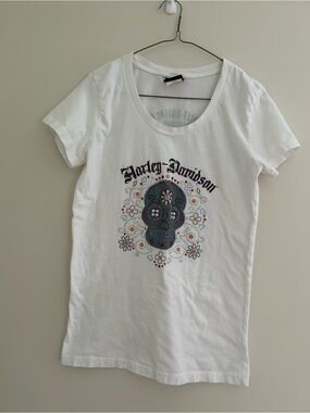 Harley-Davidson White Sugar Skull Graphic Tee